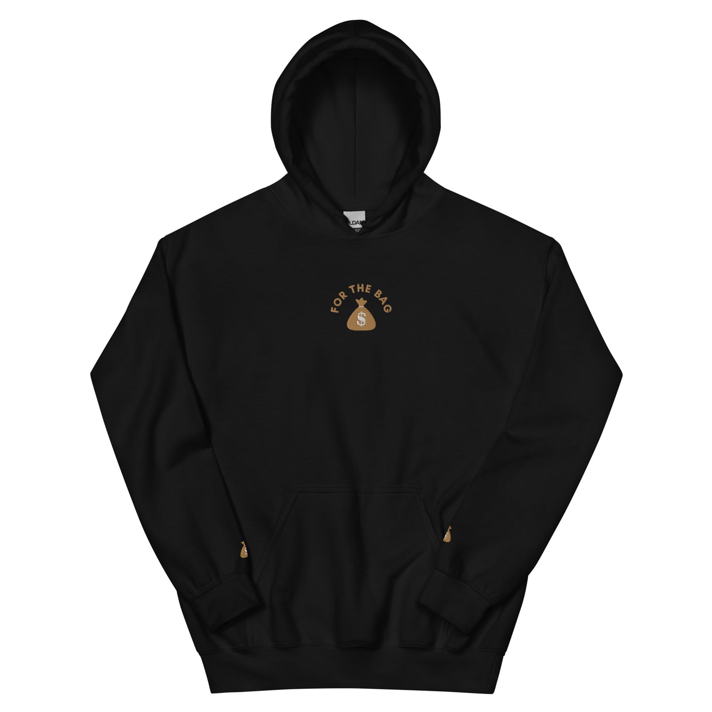 Black Embroidered Gold FortheBAG! Hoodie