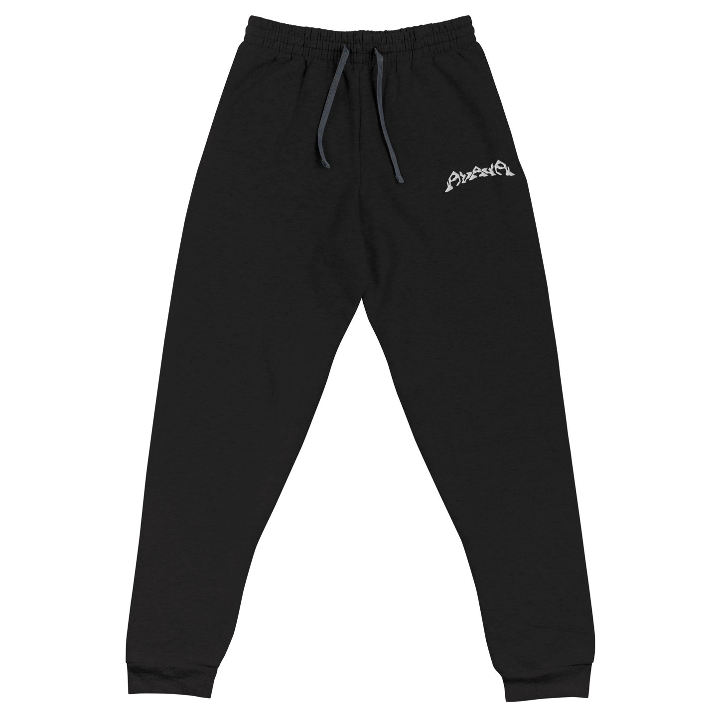 Black Embroidered Avaya Joggers