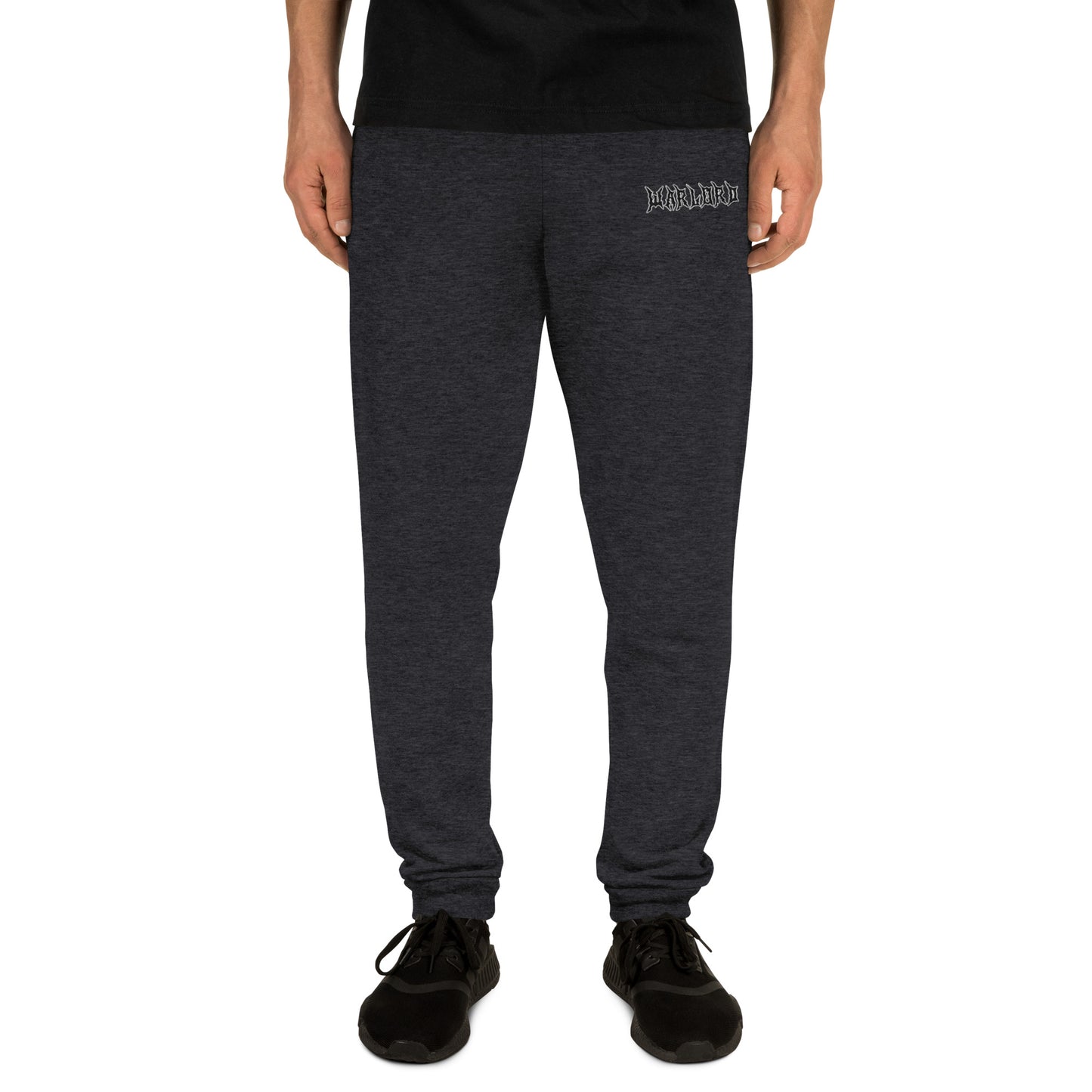 Black Heather Embroidered Warlord Joggers