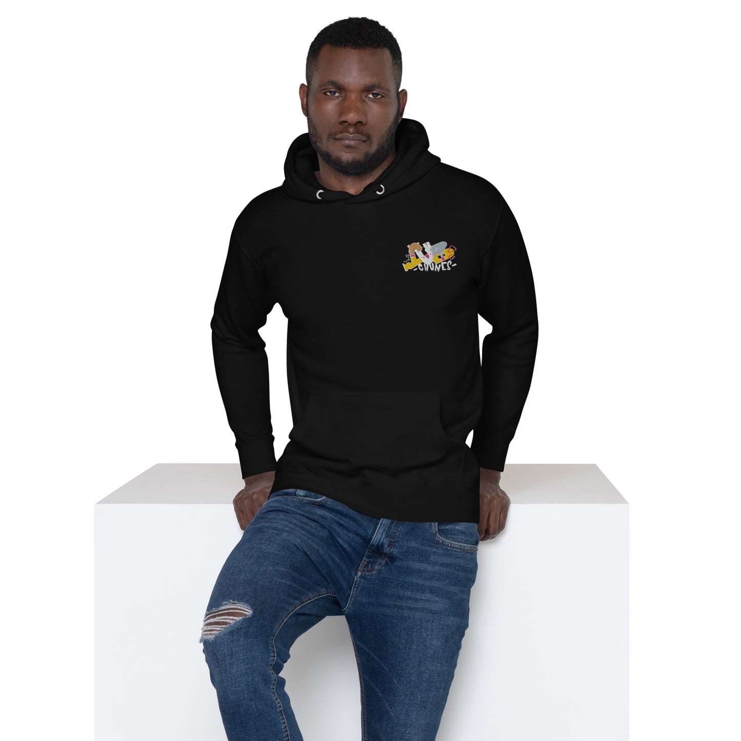 Black Embroidered Cub Chunes Hoodie
