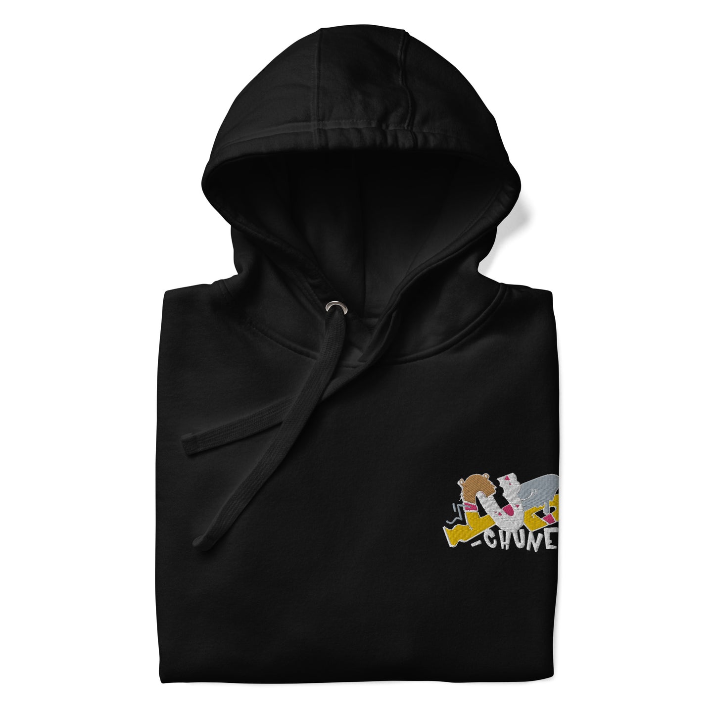 Black Embroidered Cub Chunes Hoodie