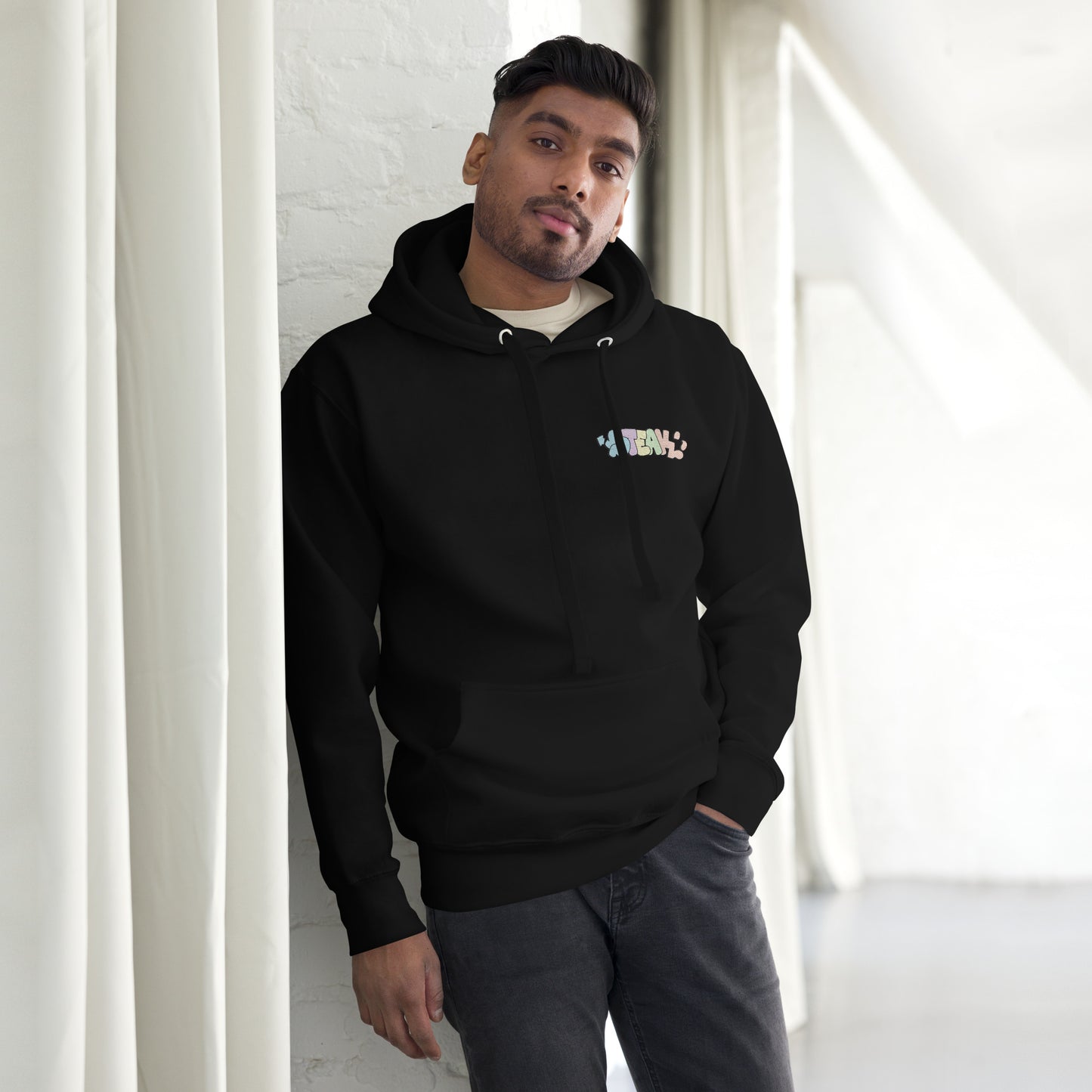 Black Embroidered Steak Hoodie