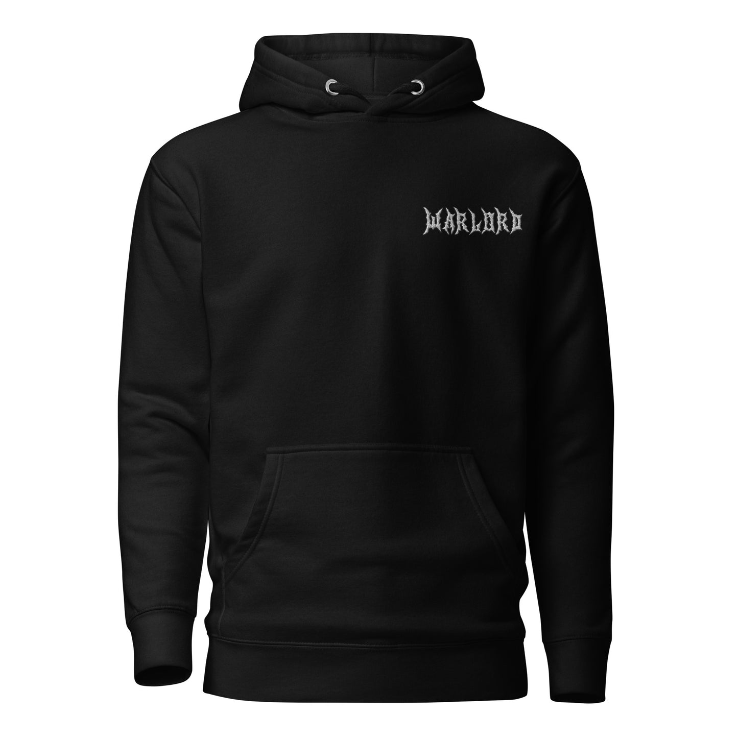 Black Embroidered White Warlord Hoodie