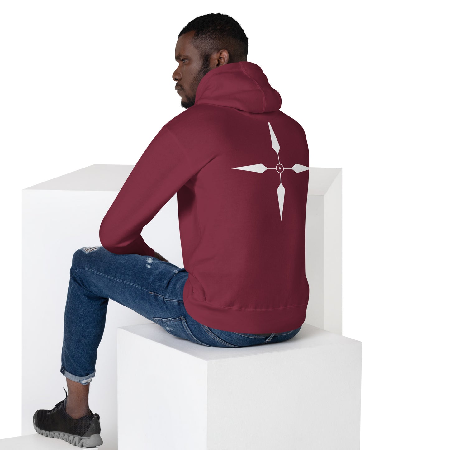 Maroon Embroidered Justyy Hoodie