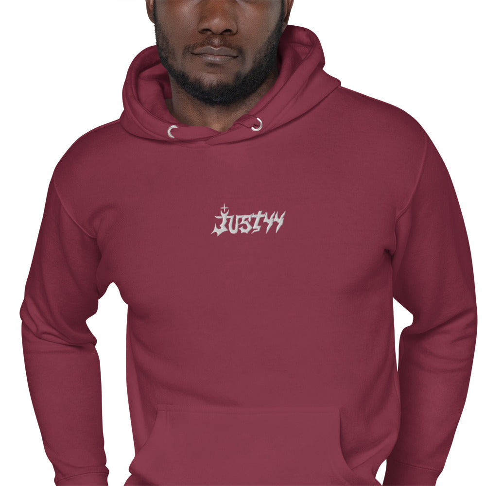 Maroon Embroidered Justyy Hoodie