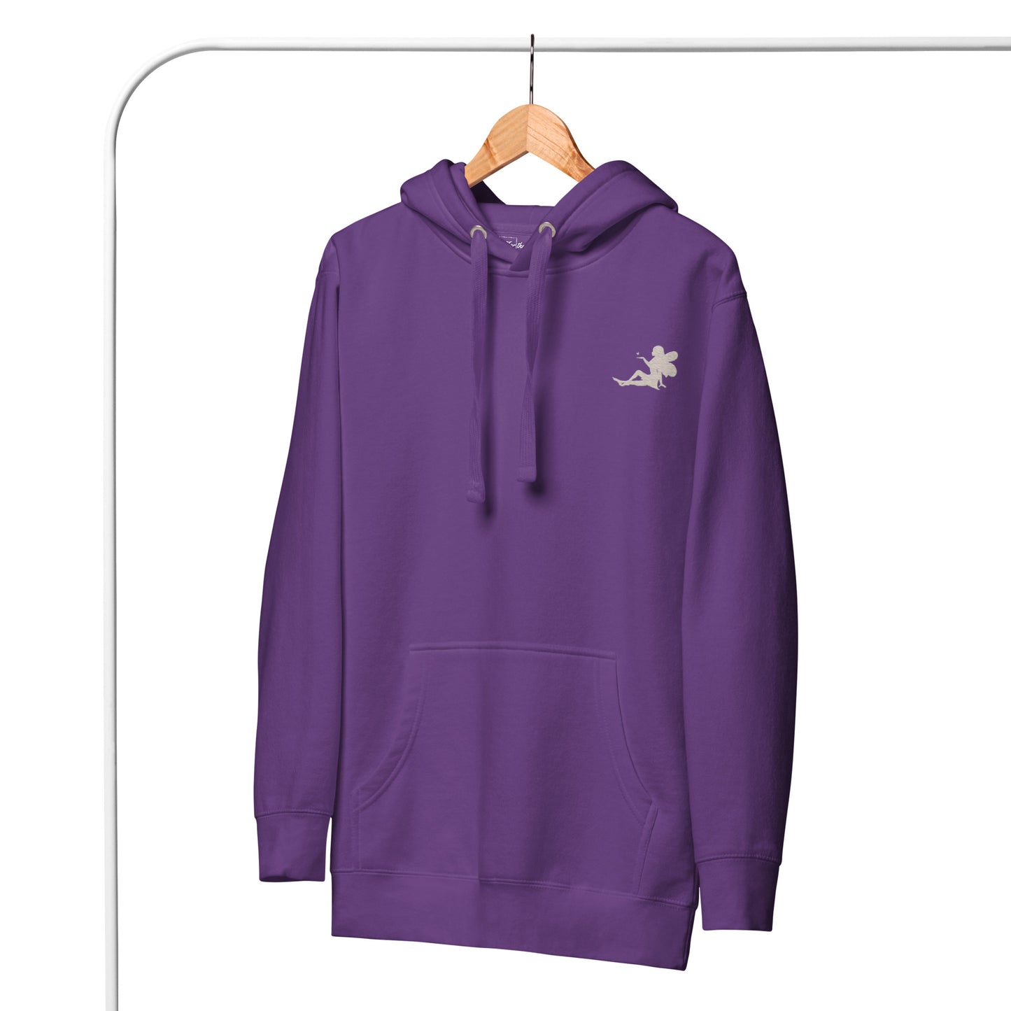 Purple Embroidered White Fairy Hoodie