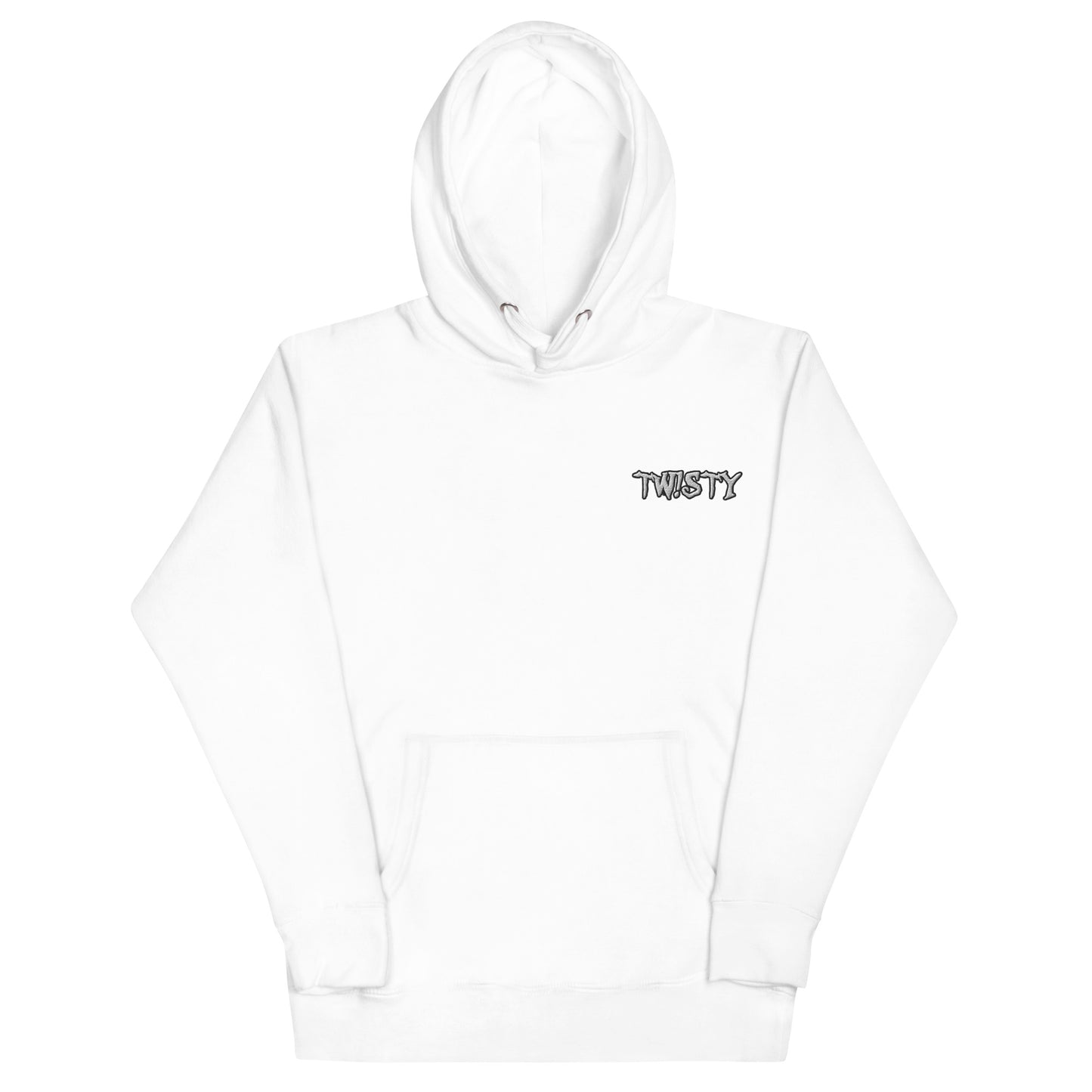 White Embroidered Twisty Hoodie