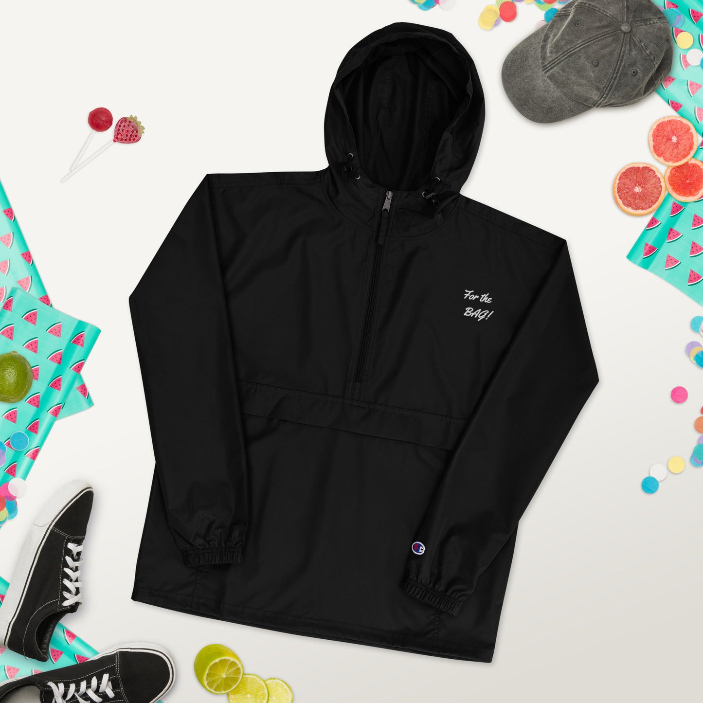 FortheBAG! Embroidered Champion Wind and Rain Resistant Jacket