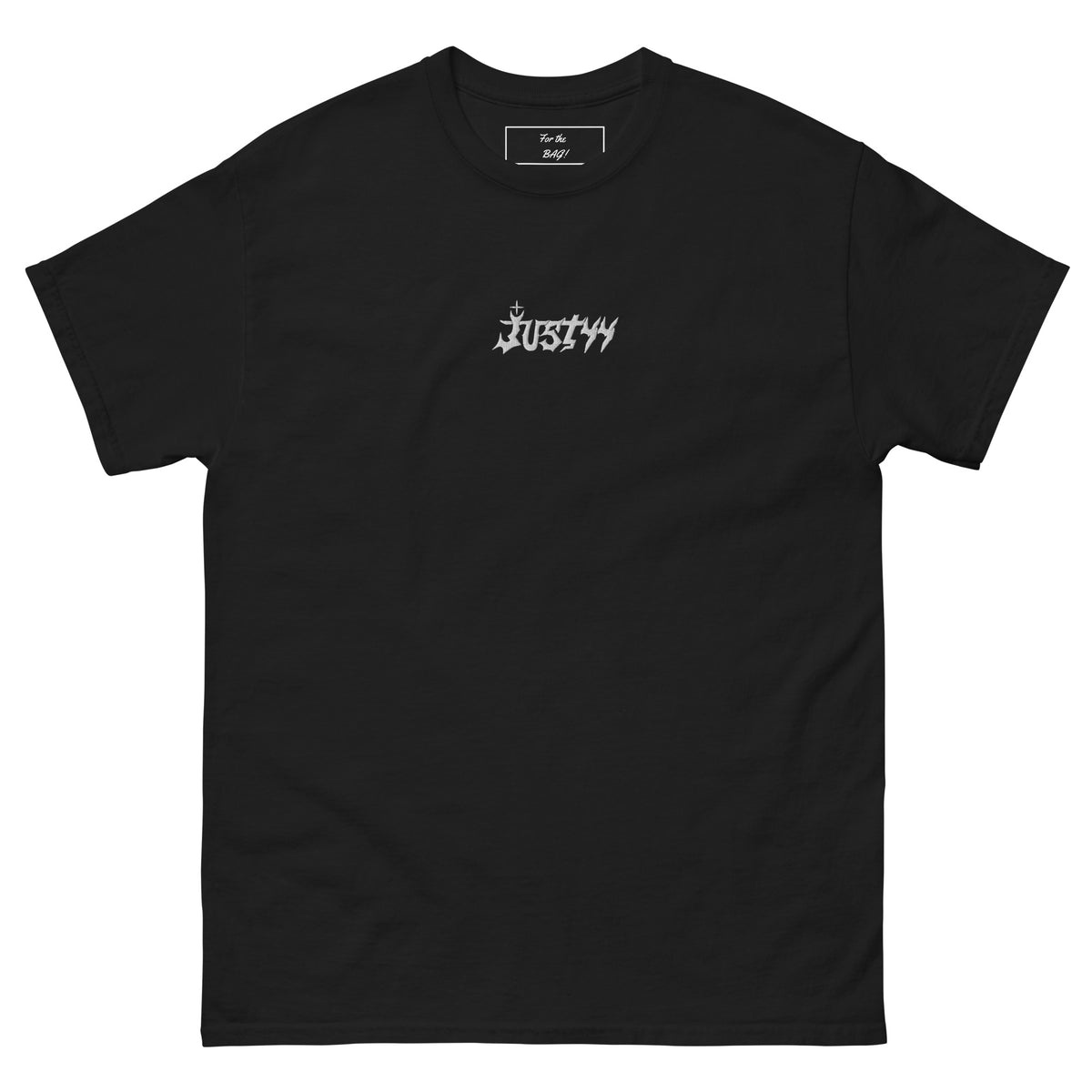 Black Embroidered Justyy Shirt with Points on the back