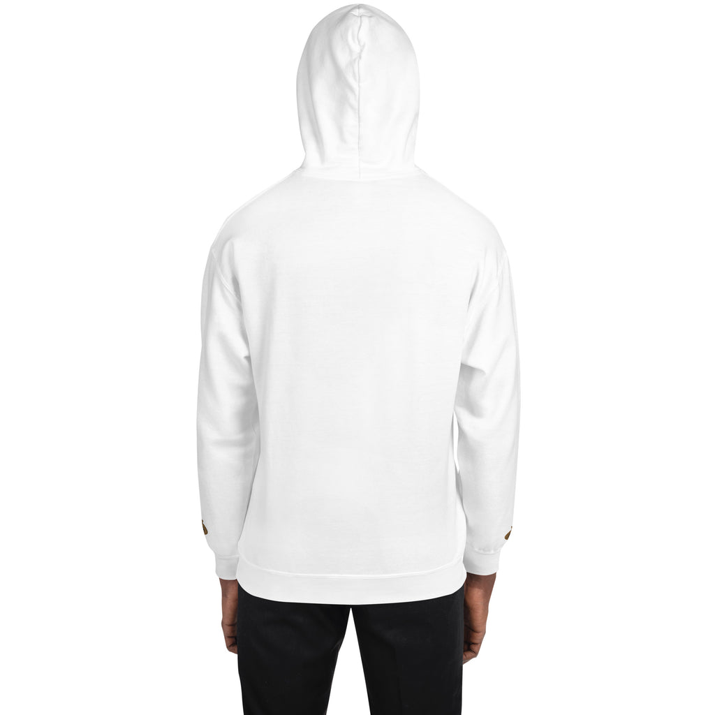 White Embroidered Gold FortheBAG! Hoodie