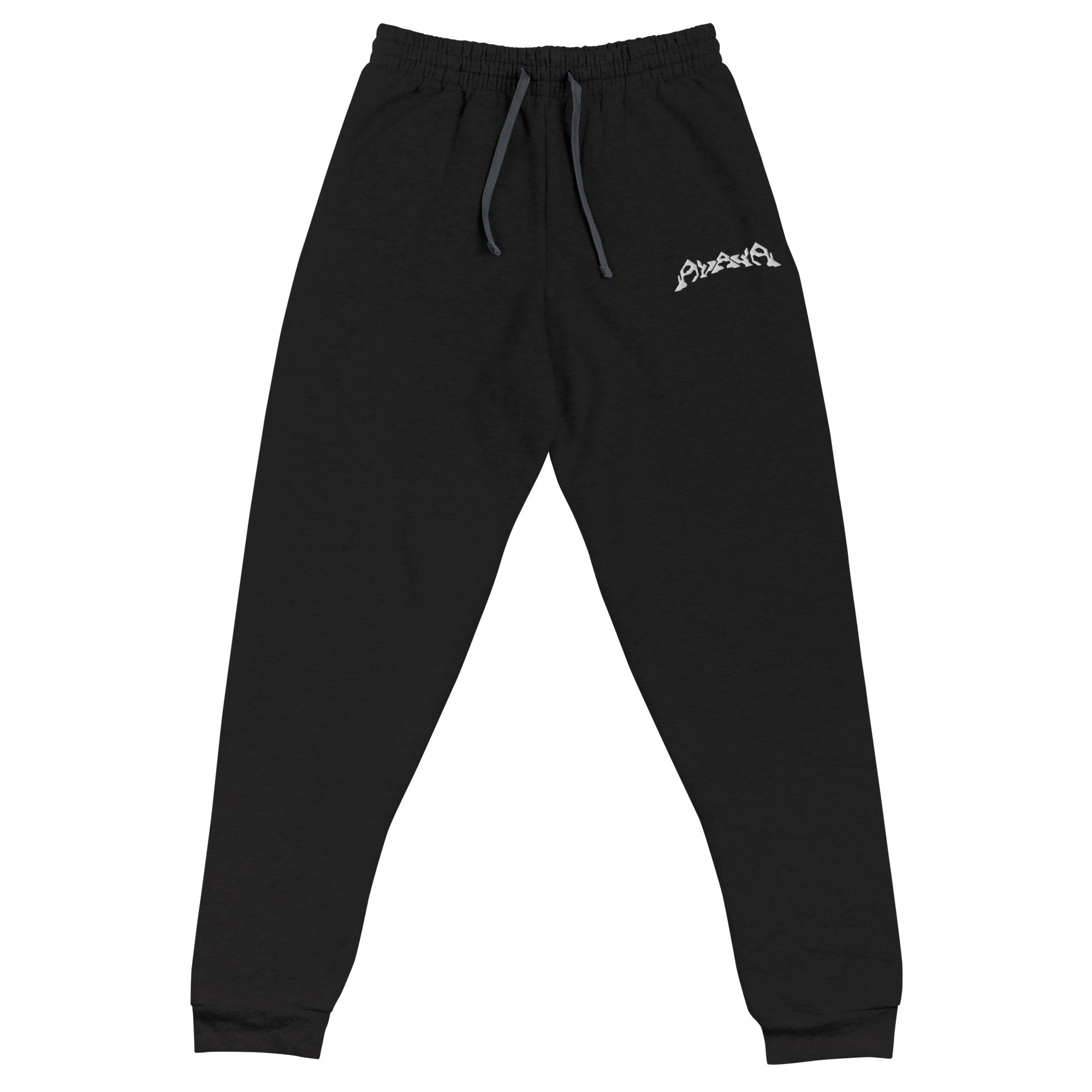 Black Embroidered Avaya Joggers