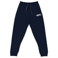 Navy Blue Embroidered Steak Joggers