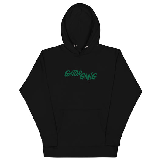 Black Embroidered GatorGang Hoodie