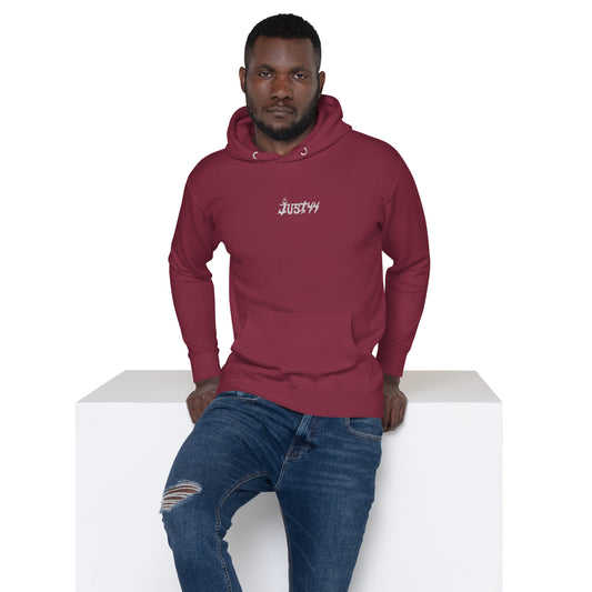 Maroon Embroidered Justyy Hoodie