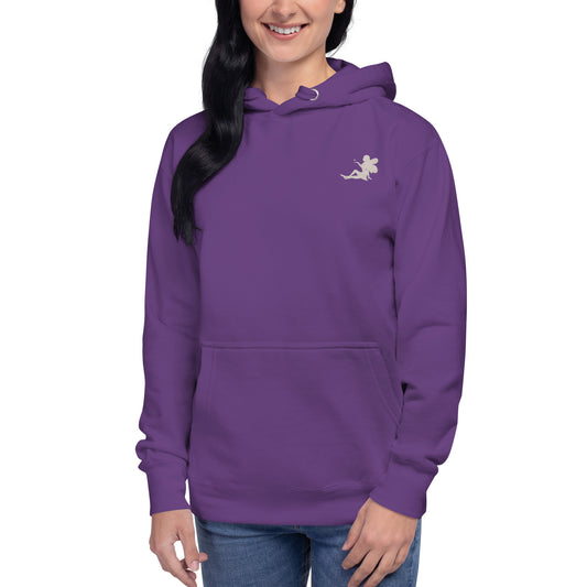Purple Embroidered White Fairy Hoodie