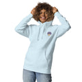 Light Blue Embroidered Purple Mushroom Hoodie