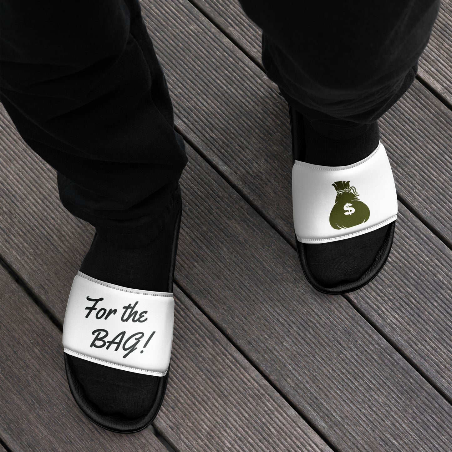 FortheBAG! black white top Men’s slides