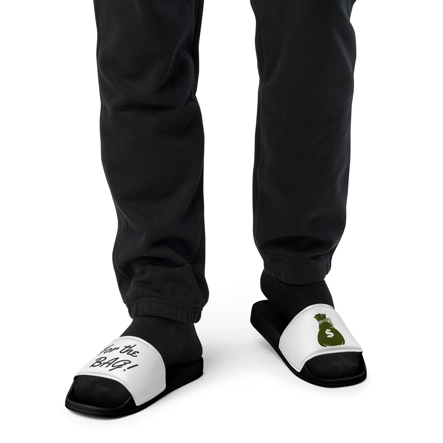 FortheBAG! black white top Men’s slides