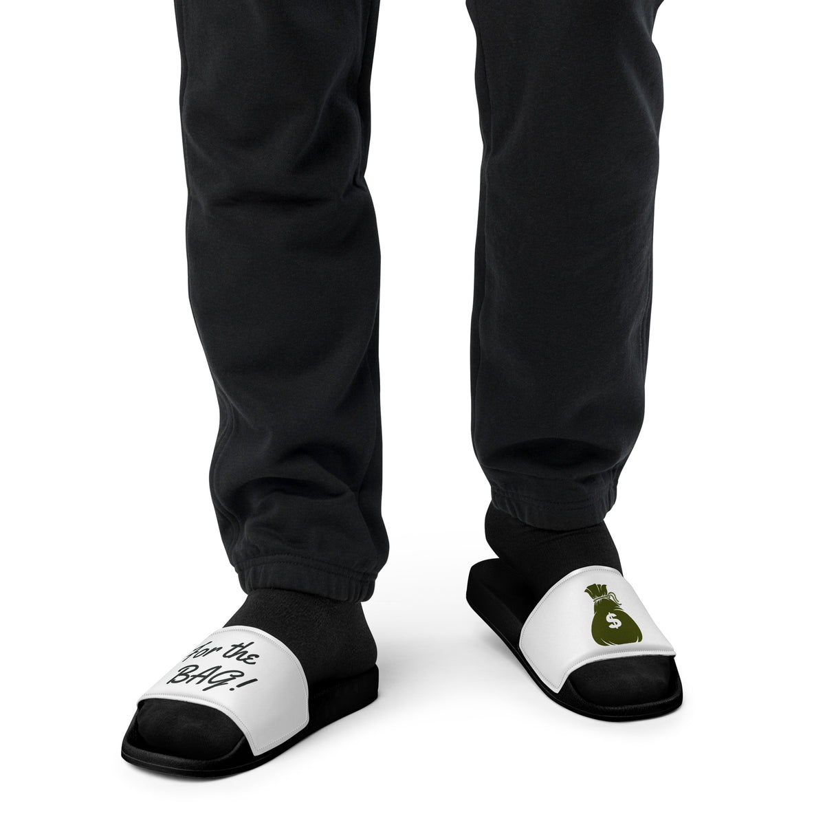 FortheBAG! black white top Men’s slides